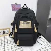 Waterproof 20 Inch Solid Color School School Backpack sku image 2