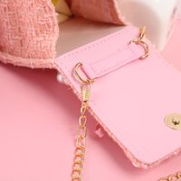 Kid'S Mini Plush Solid Color Cute Pearls Flowers Square Flip Cover Handbag main image 3