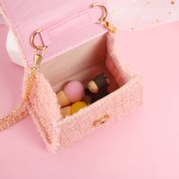 Kid'S Mini Plush Solid Color Cute Pearls Flowers Square Flip Cover Handbag main image 5