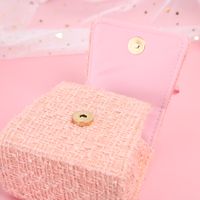 Kid'S Mini Plush Solid Color Cute Pearls Flowers Square Flip Cover Handbag main image 4