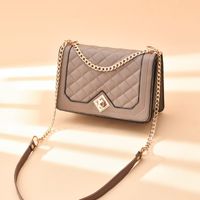 Women's Small Pu Leather Solid Color Elegant Classic Style Square Zipper Crossbody Bag sku image 3
