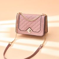 Women's Small Pu Leather Solid Color Elegant Classic Style Square Zipper Crossbody Bag sku image 5