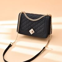 Women's Small Pu Leather Solid Color Elegant Classic Style Square Zipper Crossbody Bag sku image 4