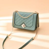 Women's Small Pu Leather Solid Color Elegant Classic Style Square Zipper Crossbody Bag sku image 7