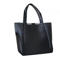 Women's Large Pu Leather Solid Color Vintage Style Classic Style Zipper Tote Bag main image video