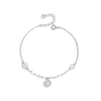 Sterling Silver Elegant Lady Simple Style Inlay Geometric Rhinestones Bracelets sku image 1