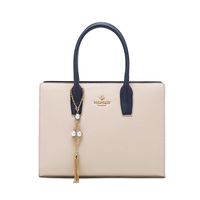Women's Large Pu Leather Solid Color Elegant Vintage Style Square Zipper Handbag sku image 5