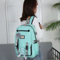 Waterproof 22 Inches Solid Color School Daily School Backpack main image 4