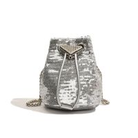 Women's Small Sequin Solid Color Vintage Style Classic Style Sequins String Bucket Bag sku image 3