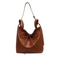 Women's Large Pu Leather Solid Color Business Lace-Up Tote Bag sku image 4