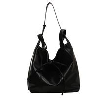 Women's Large Pu Leather Solid Color Business Lace-Up Tote Bag sku image 1