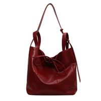 Women's Large Pu Leather Solid Color Business Lace-Up Tote Bag sku image 3