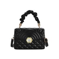 Women's Medium Pu Leather Solid Color Classic Style Magnetic Buckle Handbag sku image 2