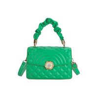 Women's Medium Pu Leather Solid Color Classic Style Magnetic Buckle Handbag sku image 4