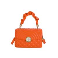Women's Medium Pu Leather Solid Color Classic Style Magnetic Buckle Handbag sku image 3