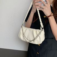 Women's Small Pu Leather Solid Color Streetwear Square Zipper Underarm Bag main image 9