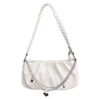 Women's Small Pu Leather Solid Color Streetwear Square Zipper Underarm Bag main image 7