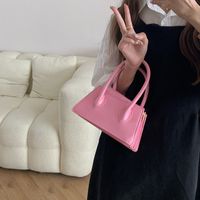Women's Small Pu Leather Solid Color Basic Square Magnetic Buckle Handbag sku image 1