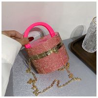 Women's Mini Arylic Solid Color Elegant Cylindrical Lock Clasp Shoulder Bag sku image 5