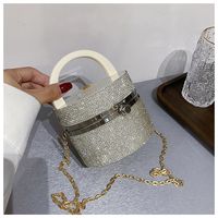 Women's Mini Arylic Solid Color Elegant Cylindrical Lock Clasp Shoulder Bag sku image 1