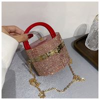 Women's Mini Arylic Solid Color Elegant Cylindrical Lock Clasp Shoulder Bag sku image 2