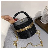 Women's Mini Arylic Solid Color Elegant Cylindrical Lock Clasp Shoulder Bag sku image 3