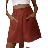 Women's Daily Simple Style Solid Color Knee Length Pleated Casual Pants Wide Leg Pants main image 4