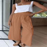 Women's Daily Simple Style Solid Color Full Length Casual Pants Wide Leg Pants main image 3
