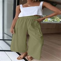 Women's Daily Simple Style Solid Color Full Length Casual Pants Wide Leg Pants main image 4