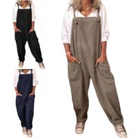 Women's Holiday Daily Simple Style Solid Color Full Length Casual Pants Overalls main image 1