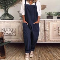 Women's Holiday Daily Simple Style Solid Color Full Length Casual Pants Overalls main image 3