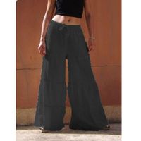 Women's Daily Simple Style Solid Color Full Length Washed Casual Pants Wide Leg Pants main image 5