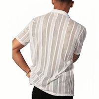 Men's Stripe Jacquard Blouse Men's Clothing main image 4