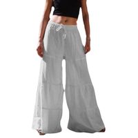 Women's Daily Simple Style Solid Color Full Length Washed Casual Pants Wide Leg Pants main image 2
