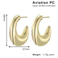 1 Pair Elegant Modern Style Classic Style Round Aviation Pc 14K Gold Plated Hoop Earrings sku image 3