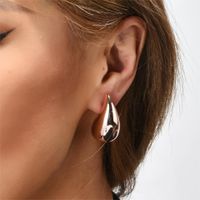 1 Pair Elegant Lady Classic Style Geometric Water Droplets Aviation Pc 18K Gold Plated Hoop Earrings main image 4
