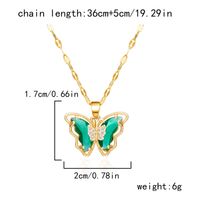 Copper IG Style Fairy Style Korean Style Inlay Butterfly Zircon Pendant Necklace main image 2