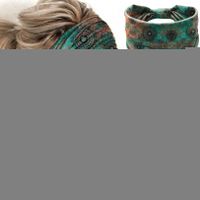 Women's Casual Plaid Flower Cloth Printing Hair Band sku image 51