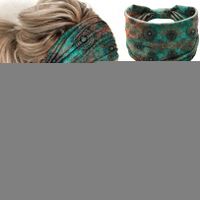 Women's Casual Plaid Flower Cloth Printing Hair Band sku image 52