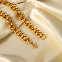 Vintage Solid Color Wide Thick Chain Stainless Steel Necklace Wholesale Nihaojewelry main image 5