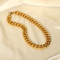 Vintage Solid Color Wide Thick Chain Stainless Steel Necklace Wholesale Nihaojewelry main image 6