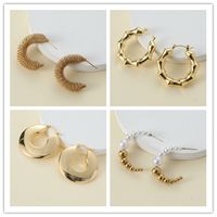 1 Pair Vintage Style Ethnic Style Letter Asymmetrical Alloy Ear Studs main image 1