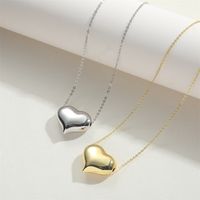 Copper 14K Gold Plated Simple Style Inlay Heart Shape Zircon Pendant Necklace main image 4