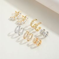 1 Pair Simple Style Flower Inlay Copper Zircon 14K Gold Plated Ear Studs main image 5