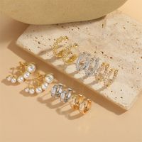 1 Pair Simple Style Flower Inlay Copper Zircon 14K Gold Plated Ear Studs main image 7