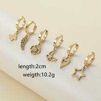1 Piece Glam Cute Business Star Flower Butterfly Asymmetrical Hollow Out Alloy Drop Earrings main image 2