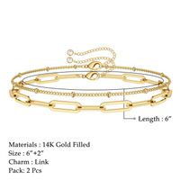 Copper Casual Classic Style Plating Paper Clip Bracelets main image 2