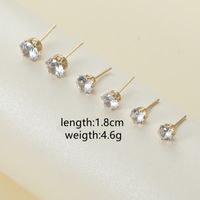 3 Pairs Cute Simple Style Round Star Inlay Alloy Rhinestones Ear Studs main image 2