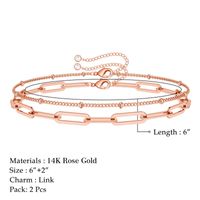 Copper Casual Classic Style Plating Paper Clip Bracelets main image 3