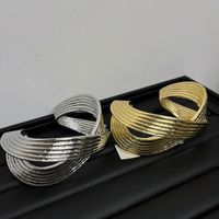 Casual Exaggerated Oversized Solid Color Gold Plated Silver Plated Copper Alloy Wholesale Bangle main image 10